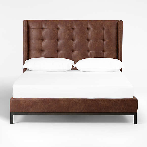 Leather Beds Crate And Barrel, Leather Upholstered Queen Bed