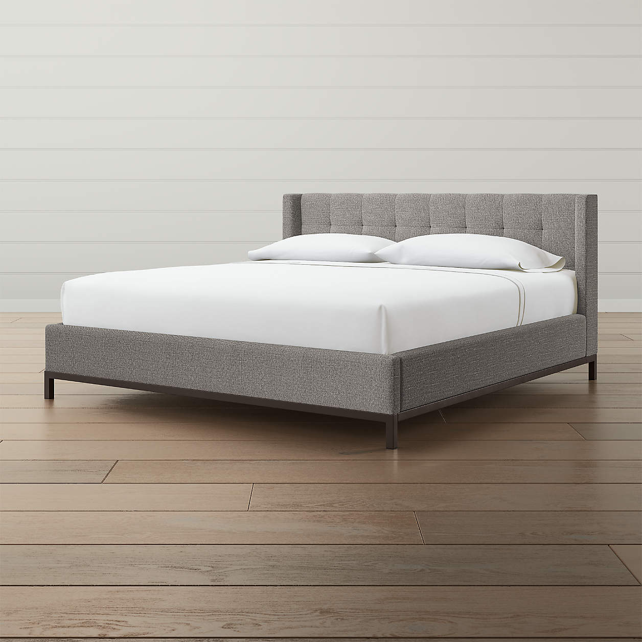 Maxwell Grey Tufted Bed Crate & Barrel