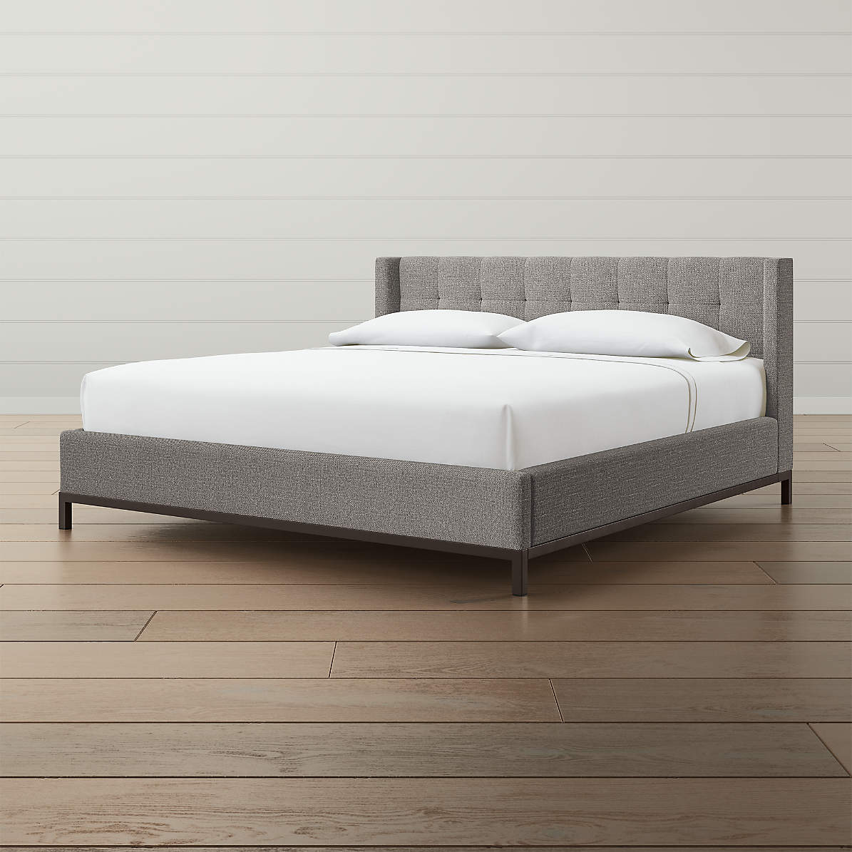 Maxwell King Grey Tufted Bed Reviews, Grey Upholstered Bed King