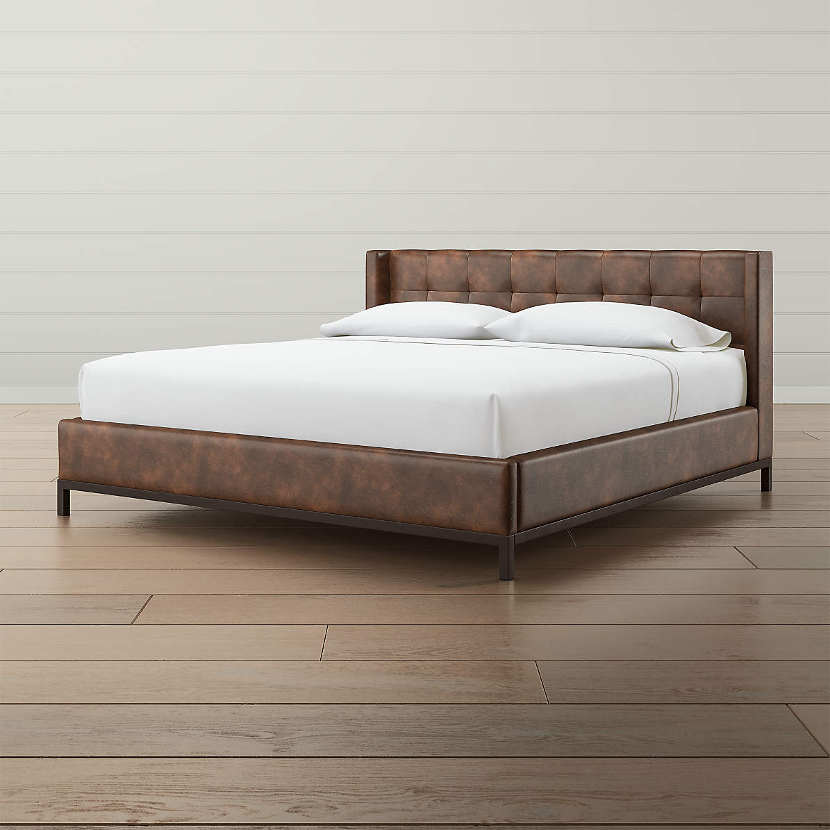 Maxwell King Leather Tufted Bed, Leather Tufted Bed Frame
