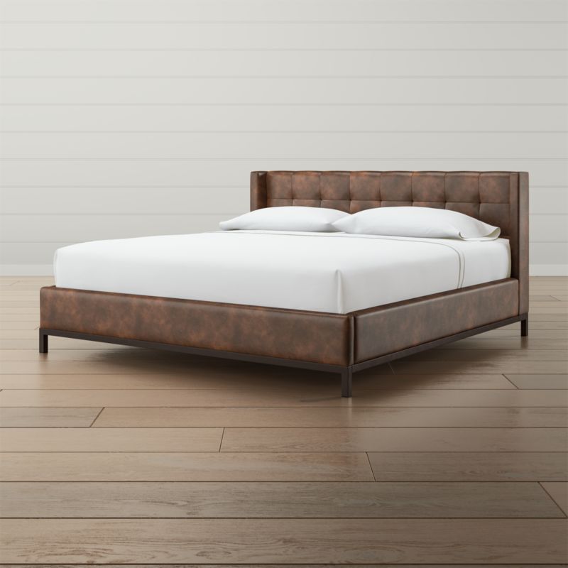 Maxwell King Leather Tufted Bed Reviews Crate And Barrel