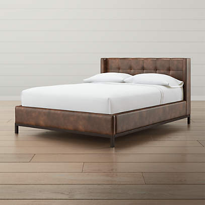Maxwell Leather Bed Vintage, Wood And Leather Bed