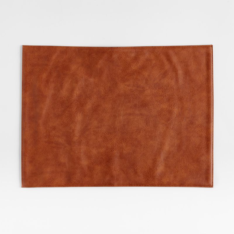 Maxwell Rectangular Cognac Brown Easy-Clean Placemat