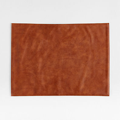 View Maxwell Rectangular Cognac Brown Easy-Clean Placemat details