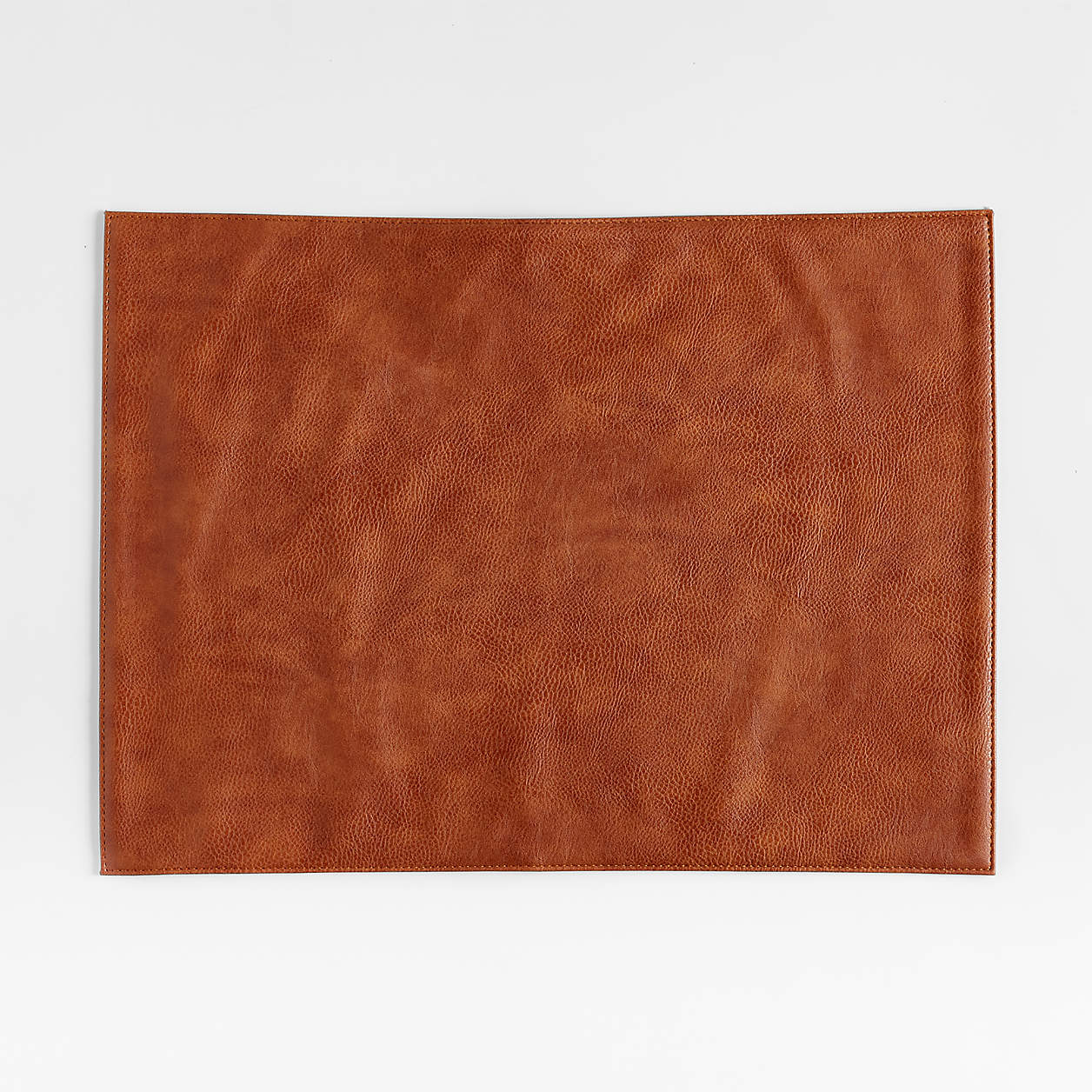 Maxwell Rectangular Cognac Brown EasyClean Placemat Crate & Barrel