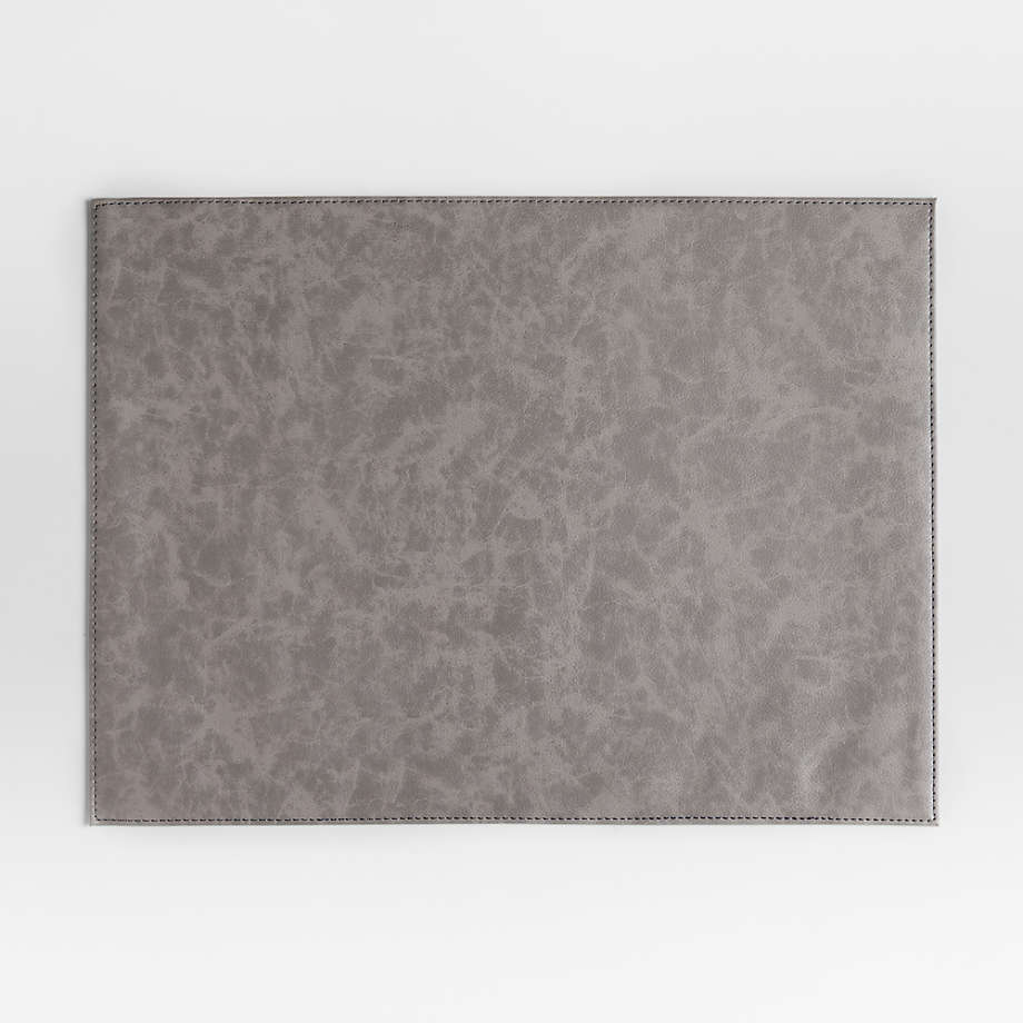 Rizzo Round Reversible Grey Faux Leather Placemat + Reviews