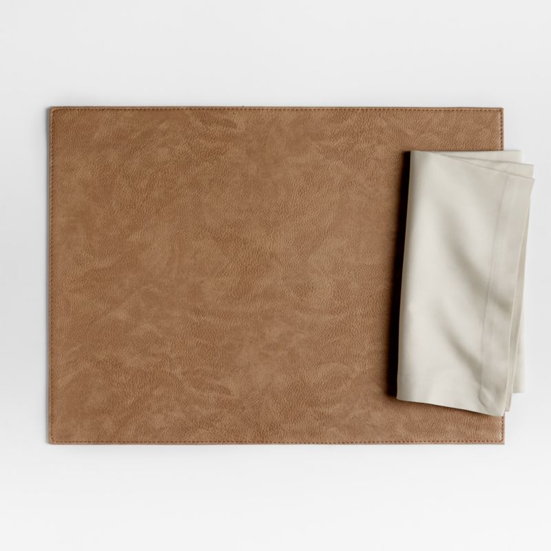 Maxwell Rectangular Sand Brown EasyClean Placemat + Reviews Crate