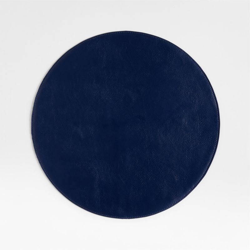 Maxwell Round Navy Blue Easy-Clean Placemat