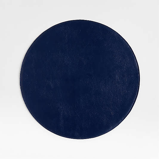 Maxwell Round Navy Blue Easy-Clean Placemat