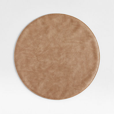 View Maxwell Round Sand Brown Easy-Clean Placemat details