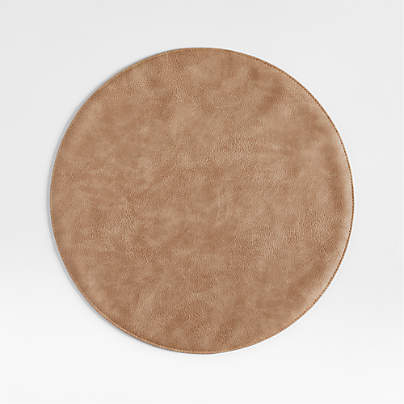 Maxwell Round Sand Brown Easy-Clean Placemat