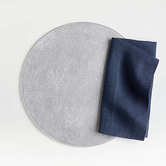 Marin Indigo European Linen Napkins, Set of 8