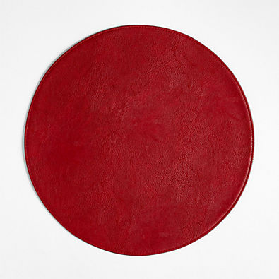 View Maxwell Red Round Easy-Clean Holiday Placemat details