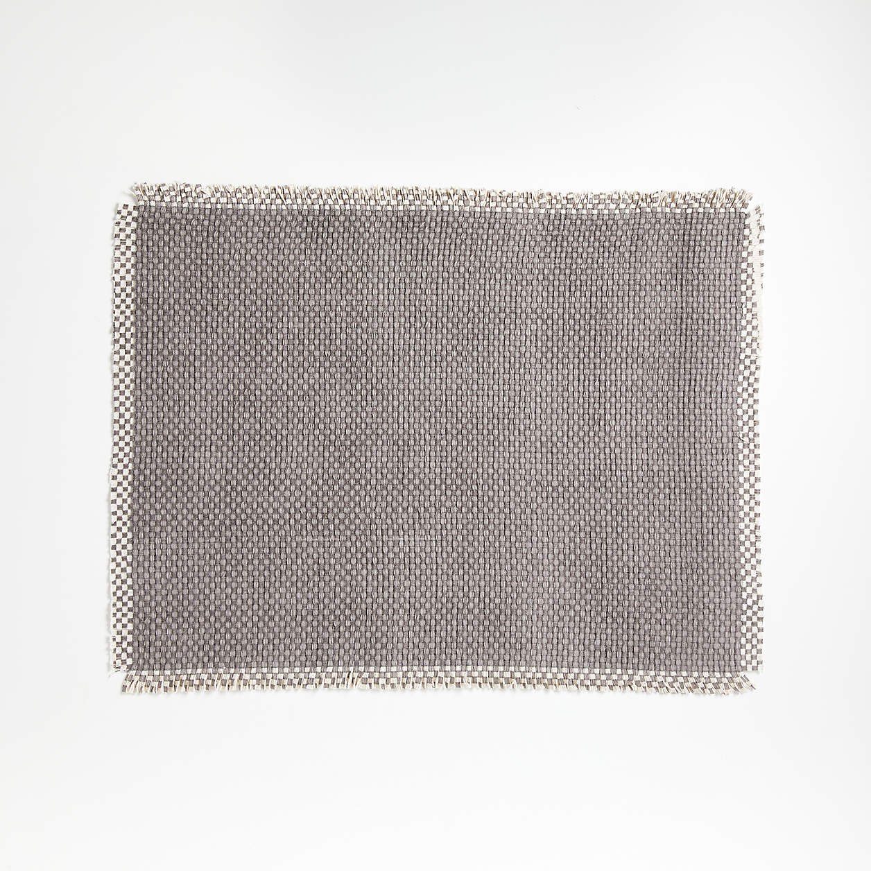 Mayrie Grey Fringe Placemat + Reviews Crate & Barrel