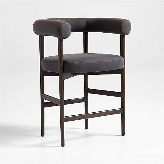 Mazz Charcoal Curved Counter Stool by Leanne Ford