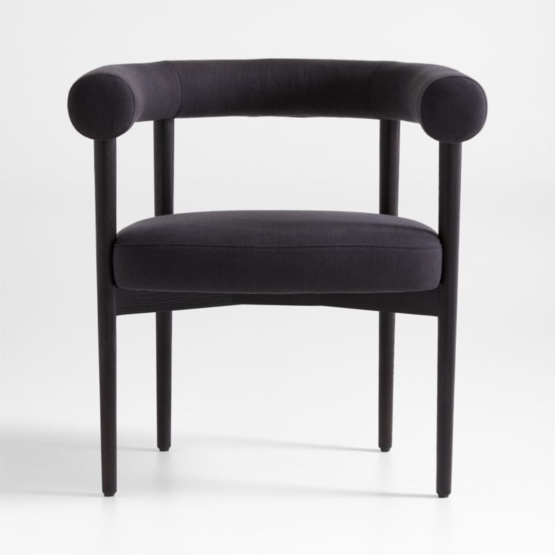 Mazz Charcoal Curved Dining Chair by Leanne Ford | Crate & Barrel