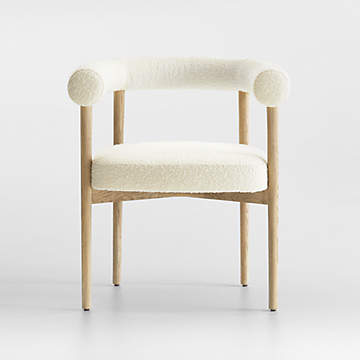 Crate & Barrel Sutter White Boucle Dining Chair Dupe - The Daily Dupe