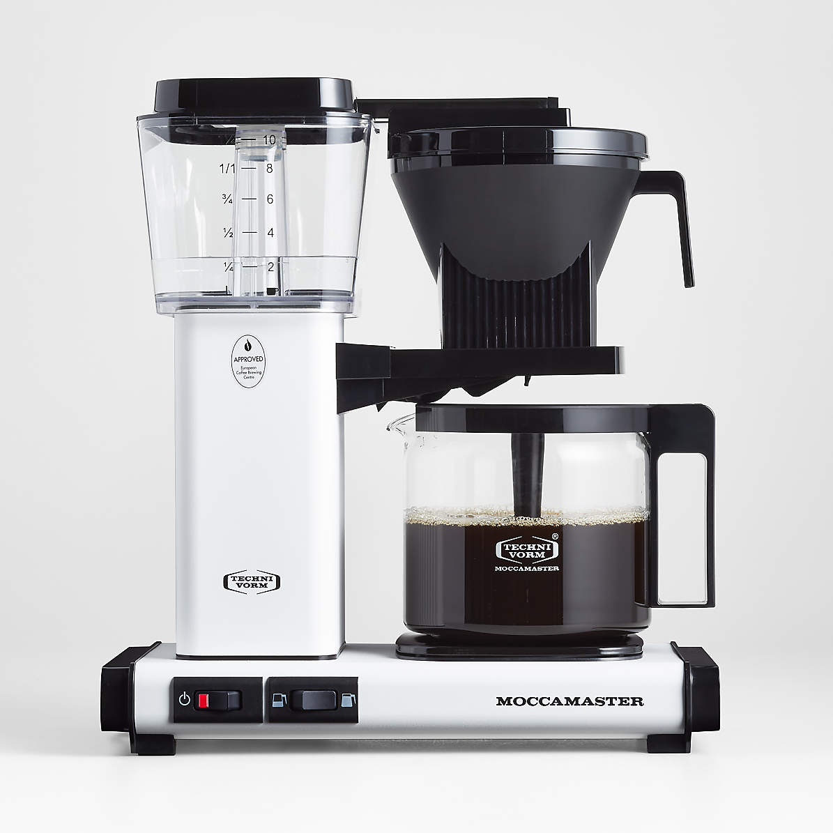 Regulatie Maxim B olie Moccamaster KBGV Select 10-Cup Glass Brewer Matte White Coffee Maker +  Reviews | Crate & Barrel