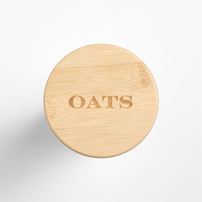 Crate & Barrel Medium Round Glass Canister with Bamboo Lid - image 4 of 9