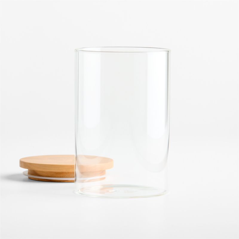 Medium Round Glass Canister with Olivewood Lid - image 3 of 7