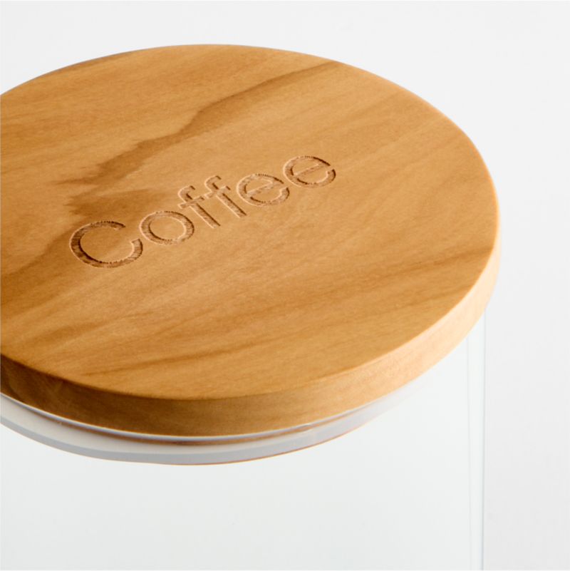 Medium Round Glass Canister with Olivewood Lid - image 2 of 5