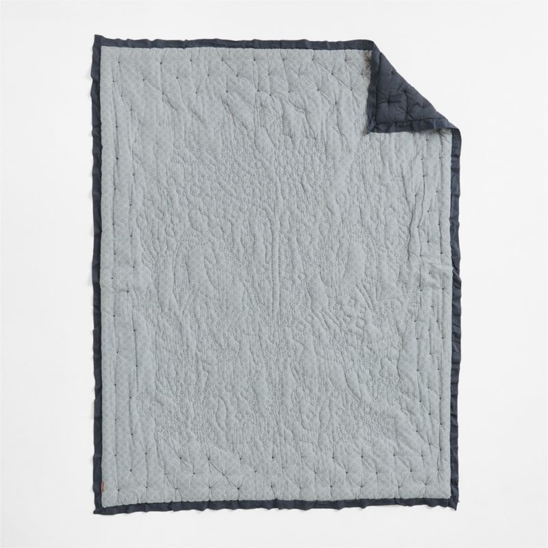 Midnight Wonderland Prairie Embroidered 100% Organic Cotton Voile Kids Twin Quilt - image 3 of 6