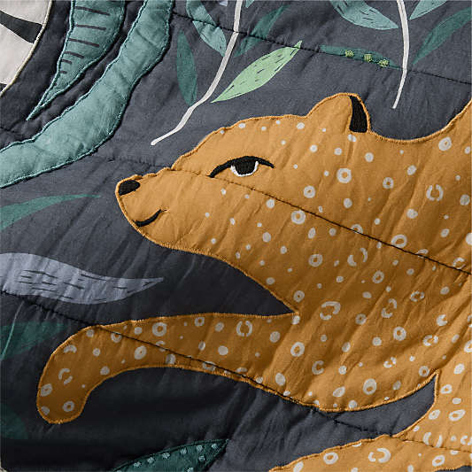 Midnight Marrakech Tiger 100% Organic Cotton Voile Kids Twin Quilt