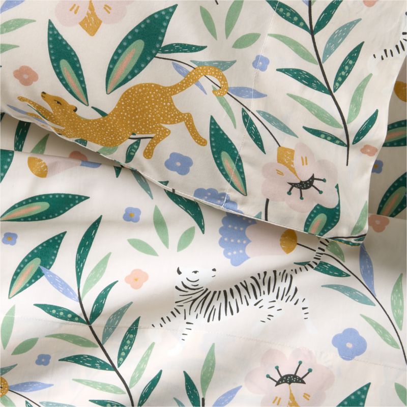 Stay Cool Midnight Marrakech Tiger Organic Cotton Kids Twin Sheet Set - image 5 of 7