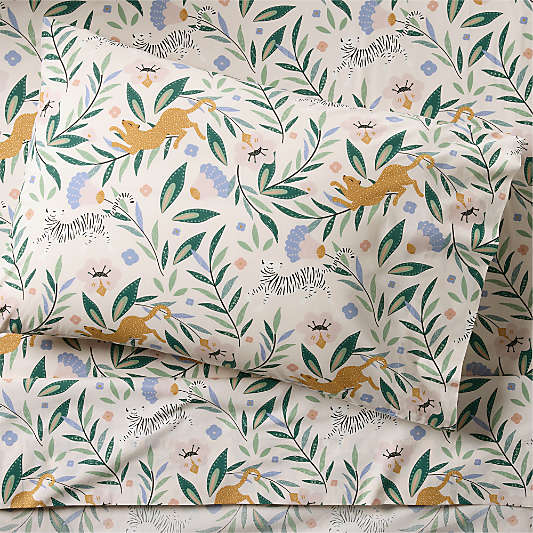 Stay Cool Midnight Marrakech Tiger 100% Organic Cotton Kids Twin Sheet Set