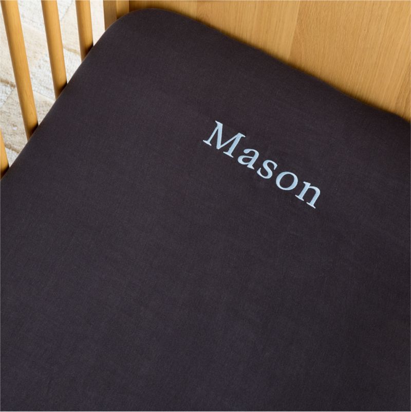Supersoft Midnight Navy Blue 100% Organic Cotton Gauze Baby Crib Fitted Sheet - image 1 of 7