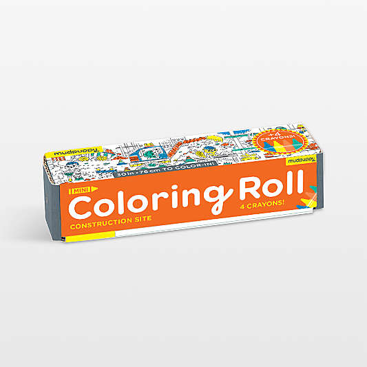 Mudpuppy Construction Site Kids Mini Coloring Roll