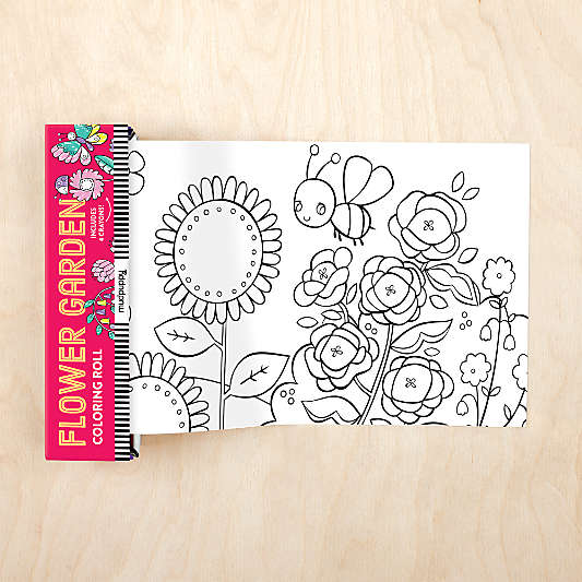 Mudpuppy Flower Garden Kids Mini Coloring Roll