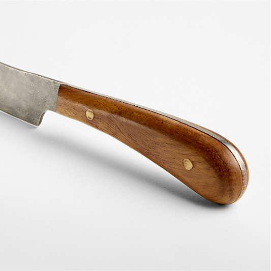 Madeira Walnut Finish & Hammered Metal Cheese Knives