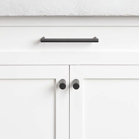 Modern Flat-End Matte Black Cabinet Drawer Bar Pulls