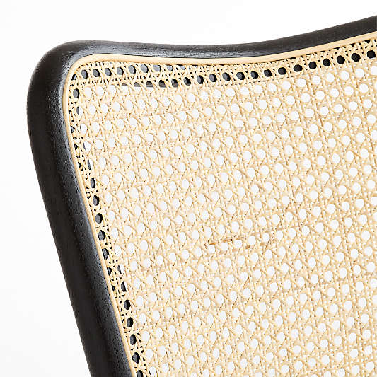 Madison Black Wood and Natural Cane Dining Chair
