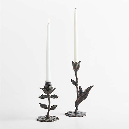 Meadow Antique Floral Taper Candle Holder 8"-11"