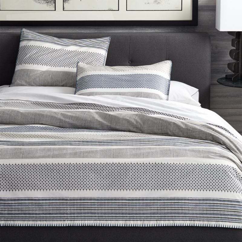 Medina Twin Geometric Duvet Cover + Reviews Crate & Barrel