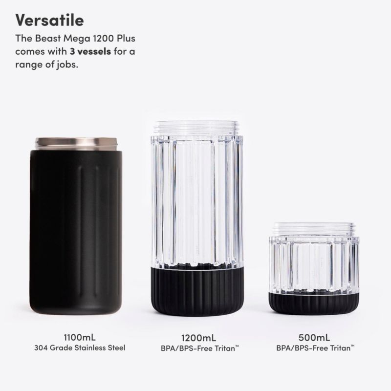 Beast ® Blender Mega Plus 1200 Stainless Steel in Black - image 4 of 8