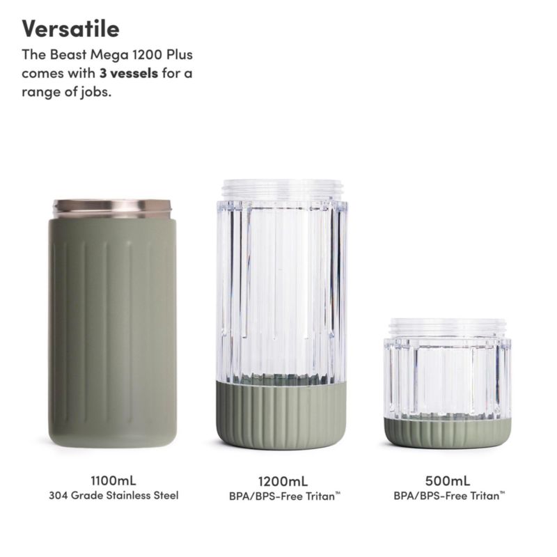 Beast ® Blender Mega Plus 1200 Stainless Steel in Sage - image 5 of 8