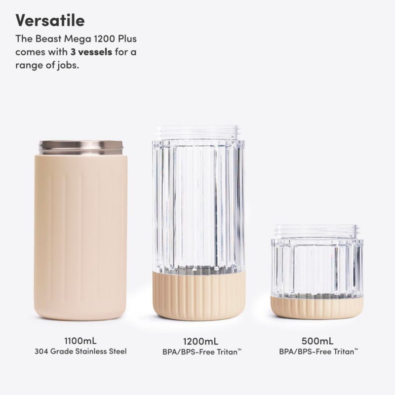 Beast ® Blender Mega Plus 1200 Stainless Steel in Sand - image 3 of 8