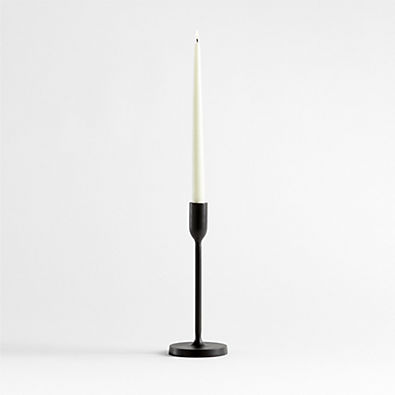 View Megs Medium Black Taper Candle Holder 11" by Leanne Ford details