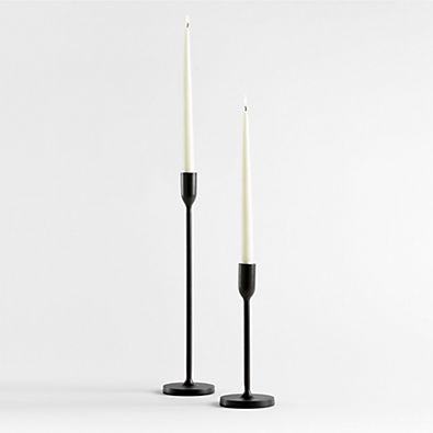 View Megs Black Taper Candle Holders by Leanne Ford, Set of 2 details