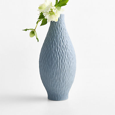 View Melbourne Tall Blue Porcelain 13" Vase details