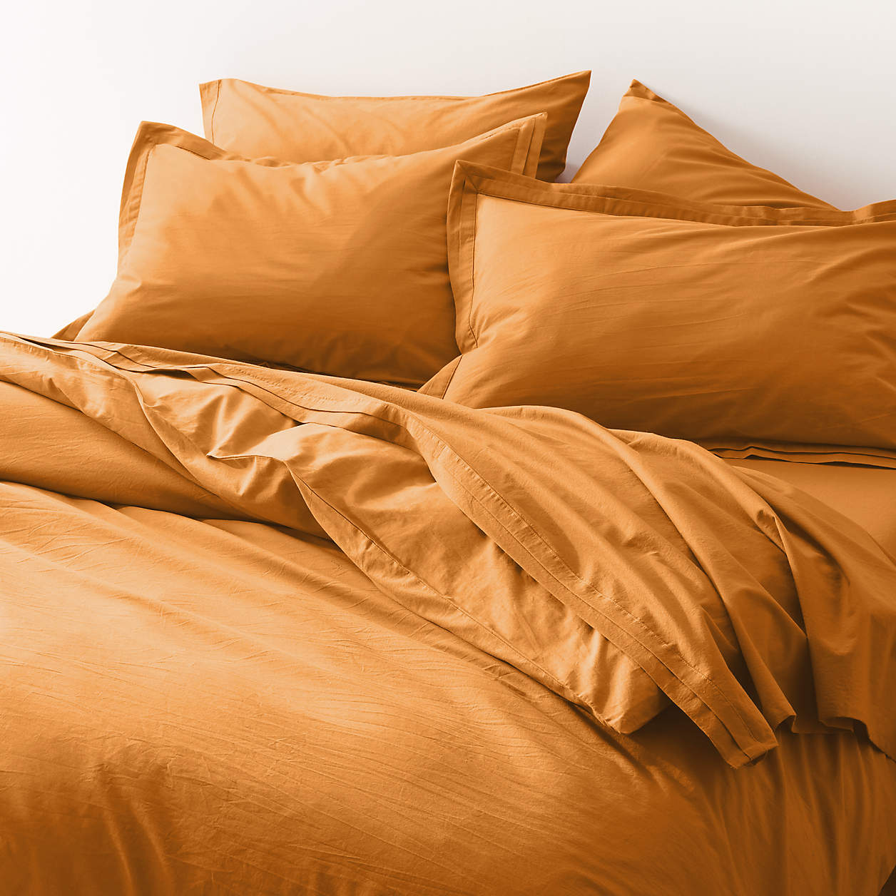 Mellow Amber Organic Cotton Full/Queen Duvet Cover + Reviews Crate