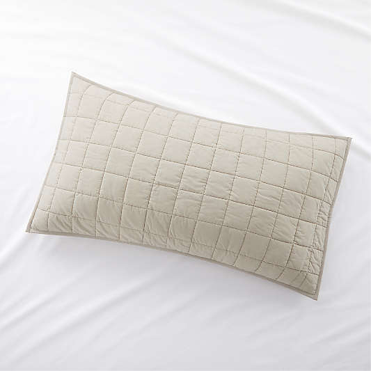 Mellow Beige Cotton King Quilted Sham