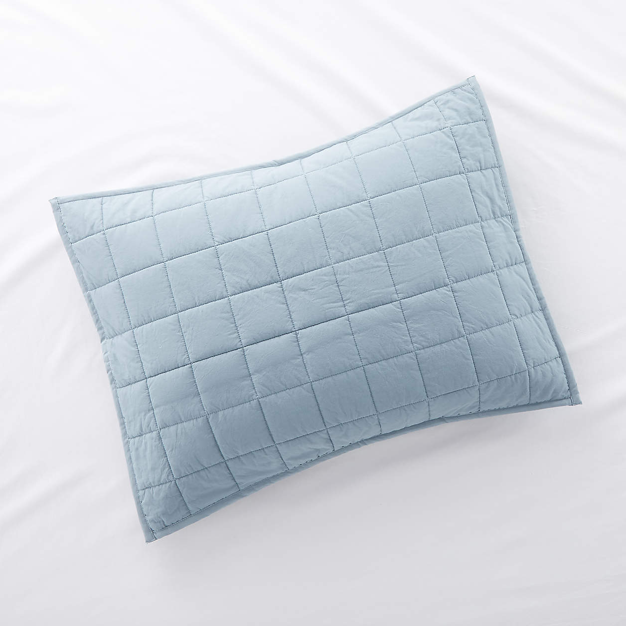Mellow Sky Blue Cotton Quilts and Pillow Shams Crate & Barrel