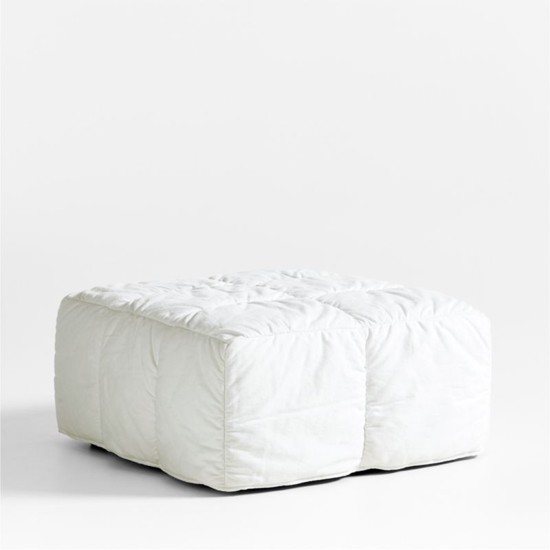 Mellow Slipcovered Ottoman by Leanne Ford