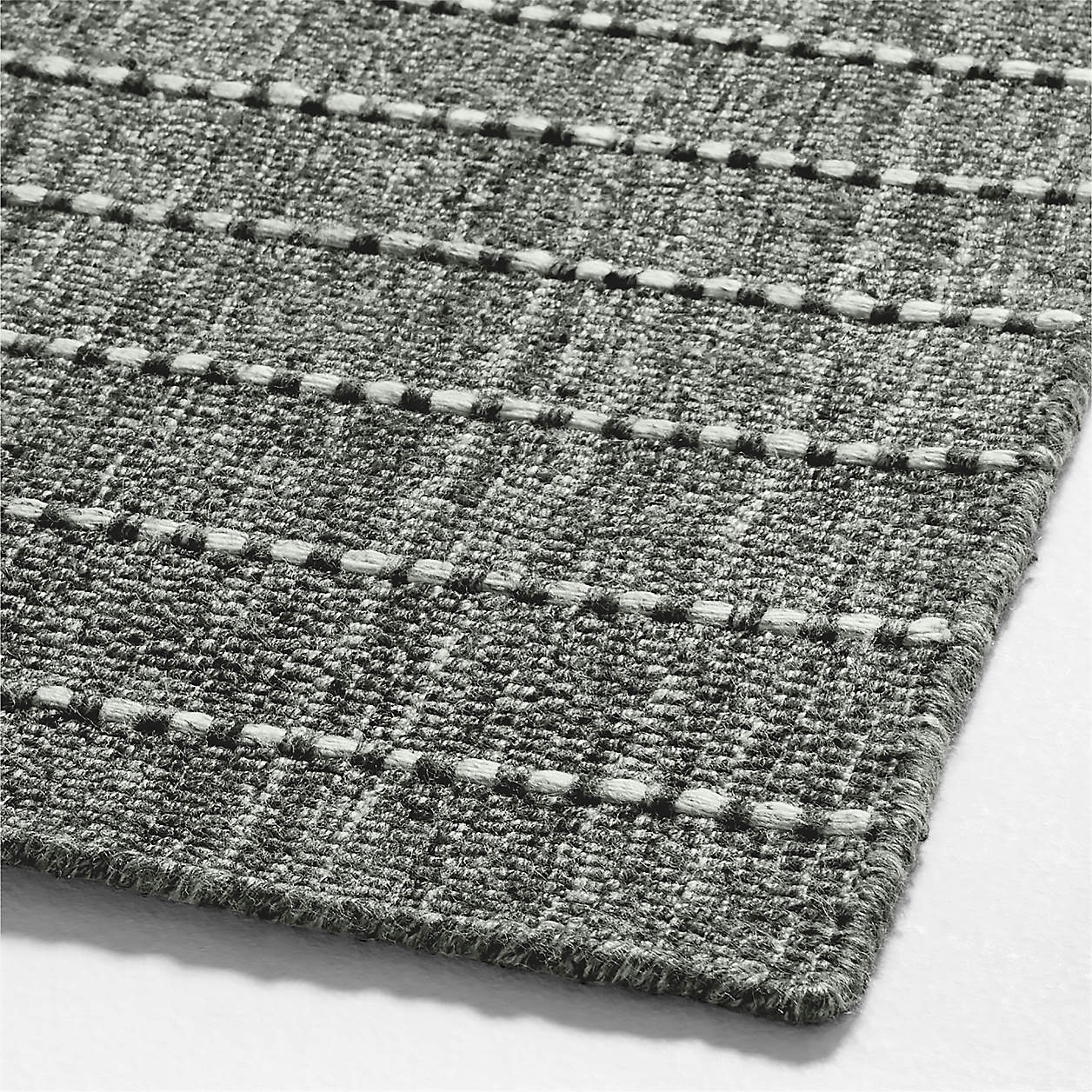 Melun Flatweave Striped Indigo Blue Rug 12"x18" Swatch Crate & Barrel