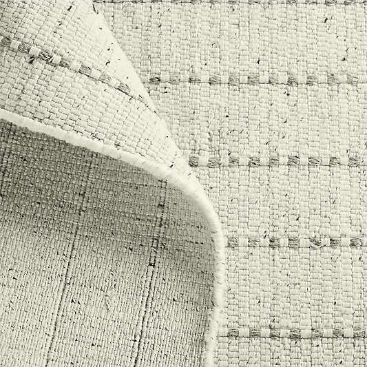 Melun Flatweave Striped Ivory Area Rug