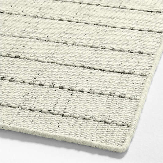 Melun Flatweave Striped Ivory Area Rug 6'x9'